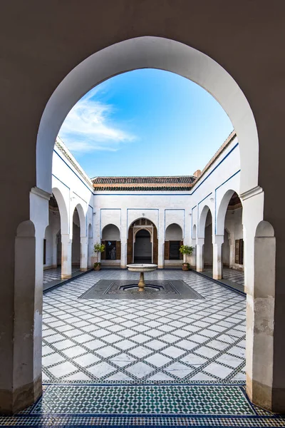 Fontanna w Bahia Palace, Marrakesz, Maroko — Zdjęcie stockowe