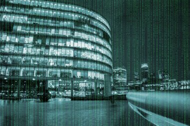 Matris kod scyscrapers Londra üzerinden.