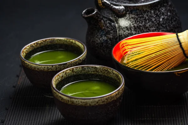 Freshly prepared matcha green tea