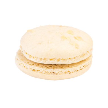 Tek Macaroon Kurabiyesi. Ayrıntılı Kapatma Stüdyosu İzole edildi