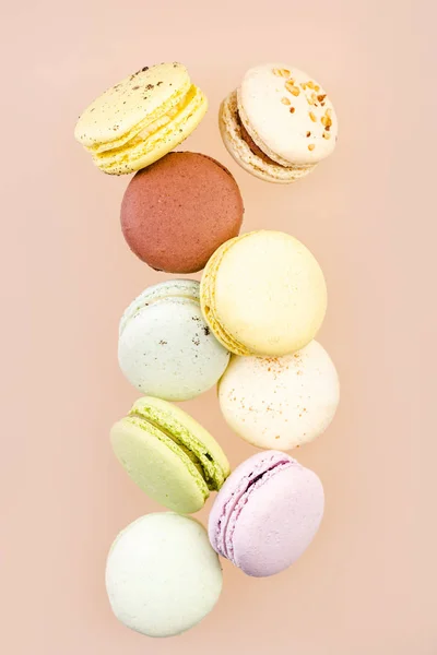 Flying Macaroons Cookies. Creative Food Photography