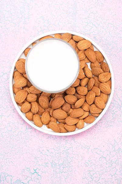 Almond Milk Alternative Non Dairy Oraganic Milk Plant Based Food — Stock Photo, Image