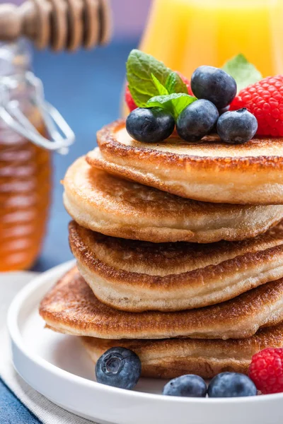 American Pancakes Brunch Shrove Tuesday Fechar Vista — Fotografia de Stock