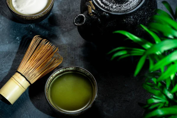 Green Matcha Tea Drinking Ceremony Japan Asian Bewerage — Stockfoto