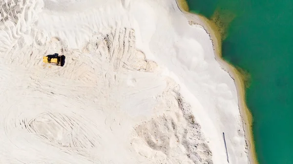 Zand Mijnbouw Plant Met Gele Machines White Sand Bij Bue — Stockfoto