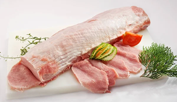 Carne Sobre Filetes Preparados Para Barbacoa —  Fotos de Stock