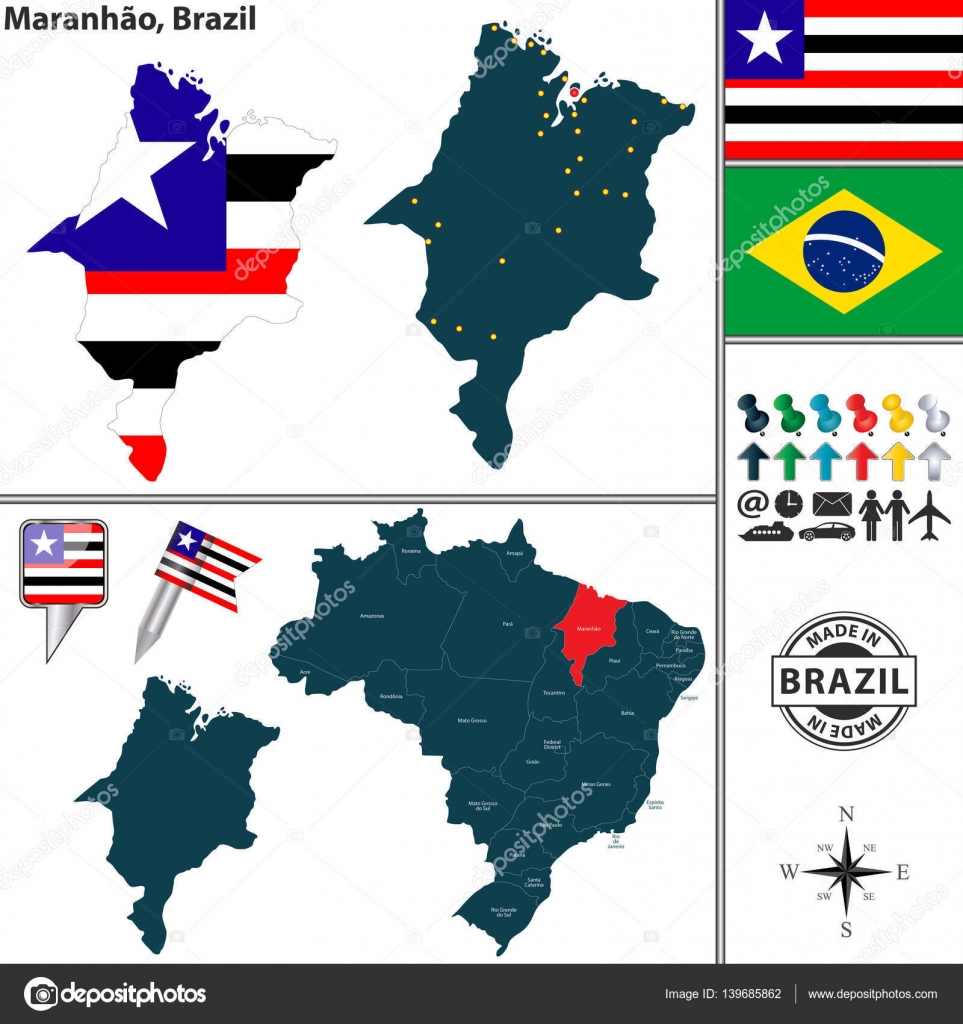 Mapa da Maranhao, Brasil — Vetores de Stock © sateda ... Mapa da Maranhao, Brasil — Vetores de Stock © sateda ...