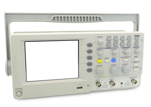 Frame digitale oscillograaf geïsoleerd op witte achtergrond — Stockfoto