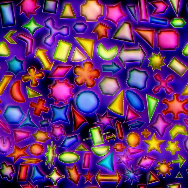 Soyut parlak renkli geometrik şekillerin kusursuz dokusu