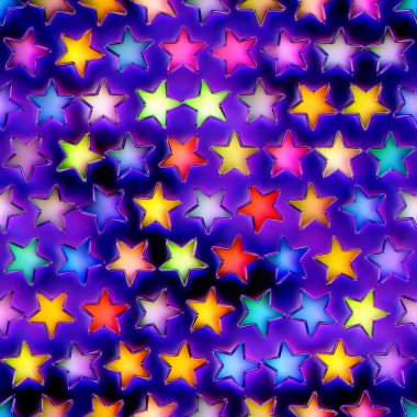 Soyut parlak parlak renkli yıldızların kusursuz dokusu