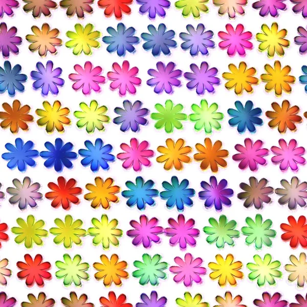 Bezešvé barevné květy textury, Izolace na bílém pozadí — Stock fotografie