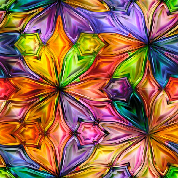 Bezešvé textury abstraktních lesklých barevných geometrických tvarů — Stock fotografie