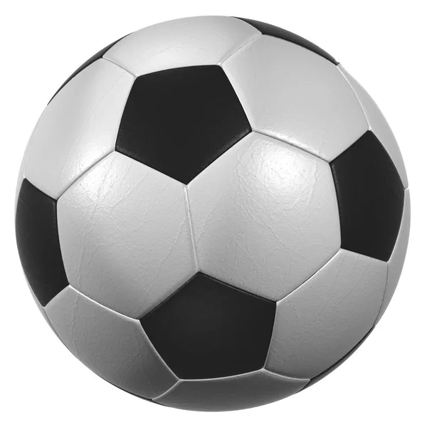 Bola de futebol de couro de alta resolução isolada — Fotografia de Stock