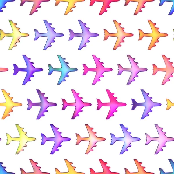 Seamless colorful texture airplane — Stock Photo, Image