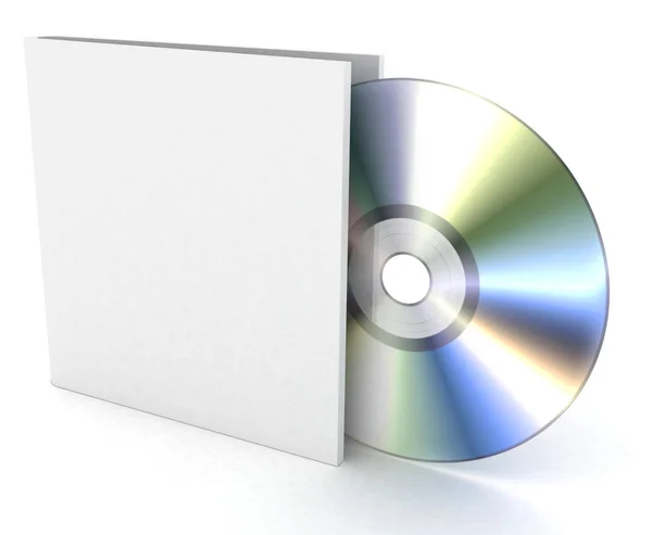 Disque compact sur fond blanc — Photo