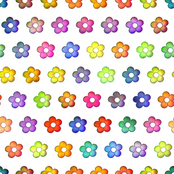 Textura de flores de colores sin costuras, aislamiento sobre un fondo blanco — Foto de Stock