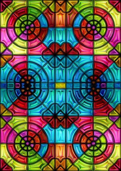 Stained glass window art mosaic abstract background — Stock Photo, Image