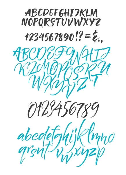 Vektoralphabet. Hand ertränkt Buchstaben. duo brush rush fonts — Stockvektor