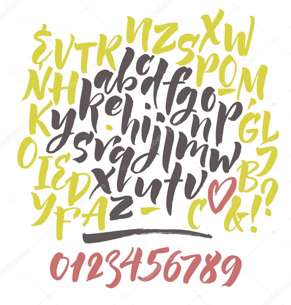 Vector alphabet. Hand drown letters