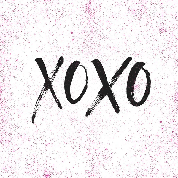 Hand drawn lettering XOXO. Kisses and hugs.