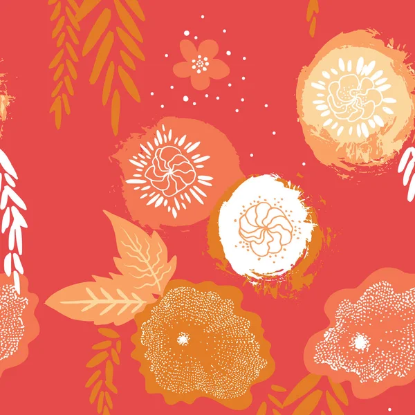 Patrón de estilo japonés floral — Vector de stock