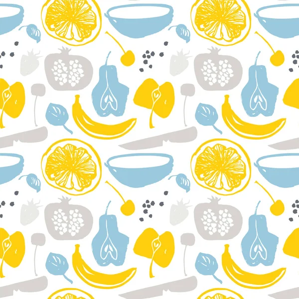 Modèle de silhouettes de fruits — Image vectorielle