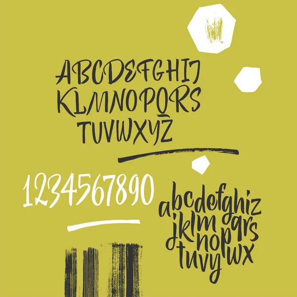 El yazısı yazı tipi. Script. Latince kaligrafik set — Stok Vektör