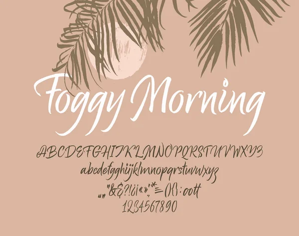 Foggy Morning handgeschreven lettertype. Schriftelijk. — Stockvector