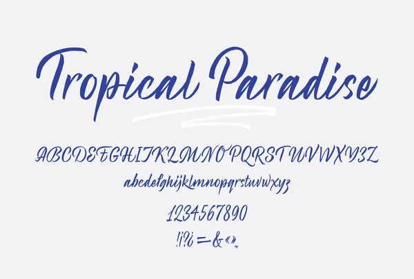 Tropical Paradise handwritten font. Script. — ストックベクタ