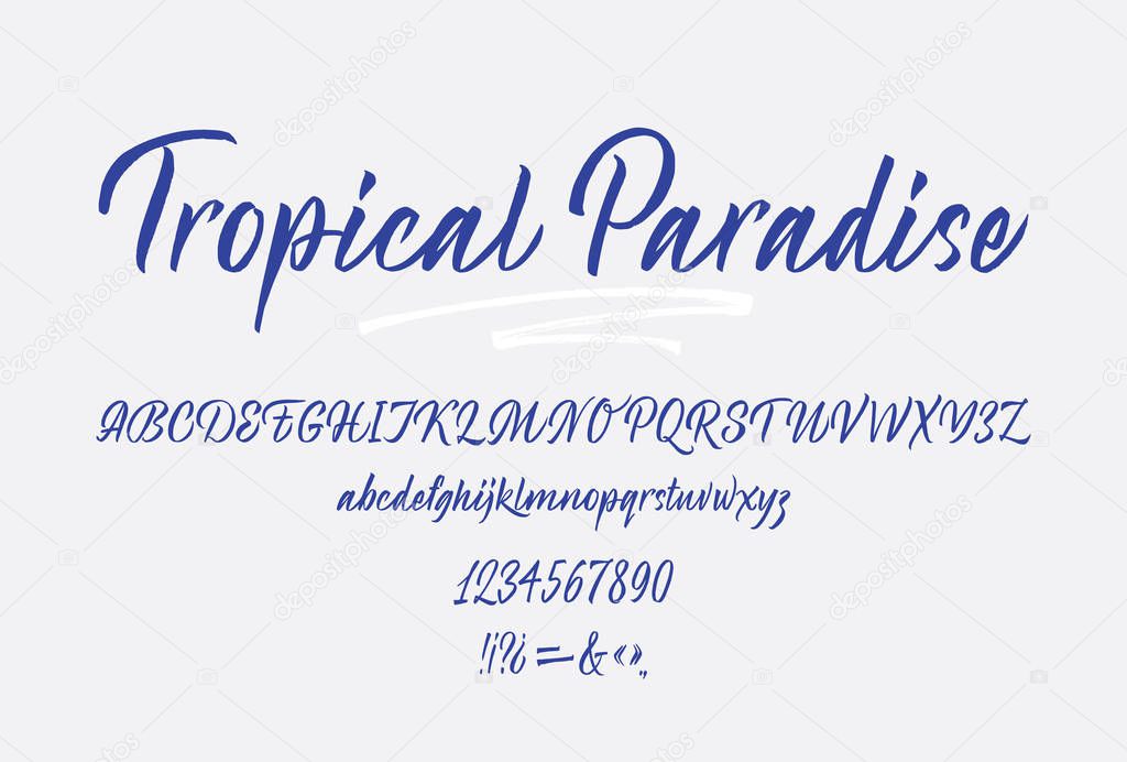 Tropical Paradise handwritten font. Script. 