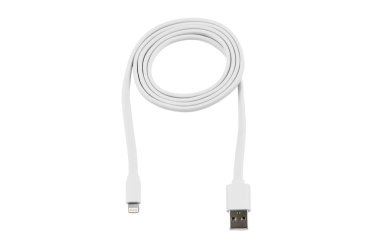 Beyaz usb-kablo izole iphone için