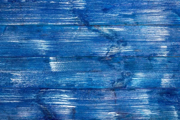 Helder blauwe houten planken met een patroon voor de achtergrond. Horizontale frame — Stockfoto