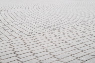 Arka plan, bütün bir şehir kaldırım taşı dokusuna çerçeve. Yatay Çerçeve