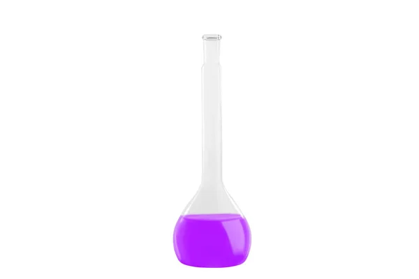 Tubo de ensaio com líquido índigo, isolado sobre fundo branco. Medicina, Química. Quadro horizontal — Fotografia de Stock