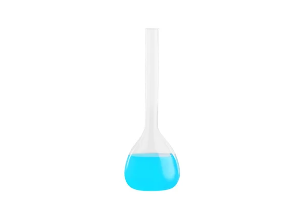 Zkumavky s modrou tekutinou, izolované na bílém pozadí. Medicína, chemie. Vodorovný rámeček — Stock fotografie