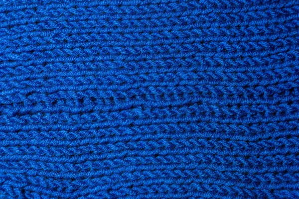 Textuur van blauwe grote weefsel voor breien op het gehele frame — Stockfoto
