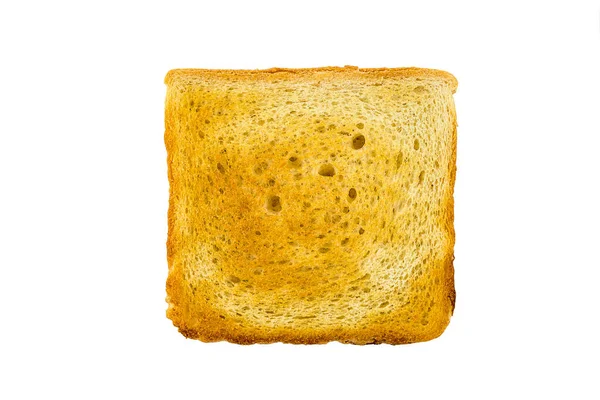 Isolierte Brotscheibe auf weißem Hintergrund — Stockfoto