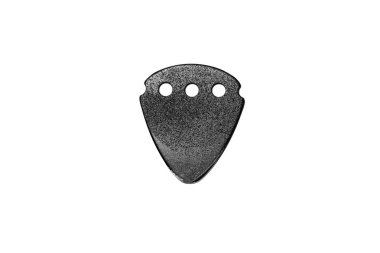 black guitar pick on white isolated background clipart