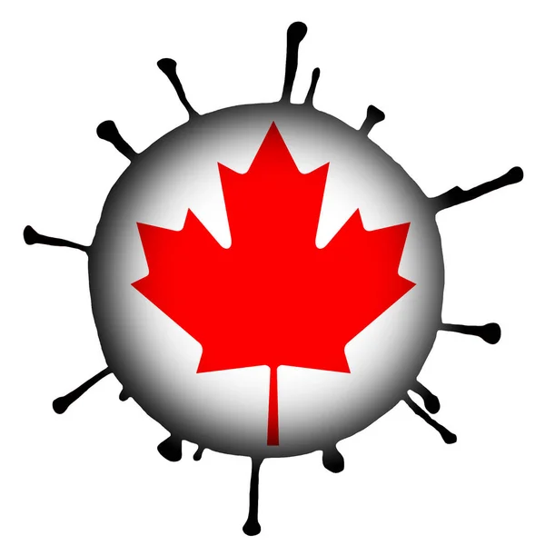 Merkezinde Kanada Bayrağı Bulunan Beyaz Izole Edilmiş Bir Arka Planda — Stok fotoğraf