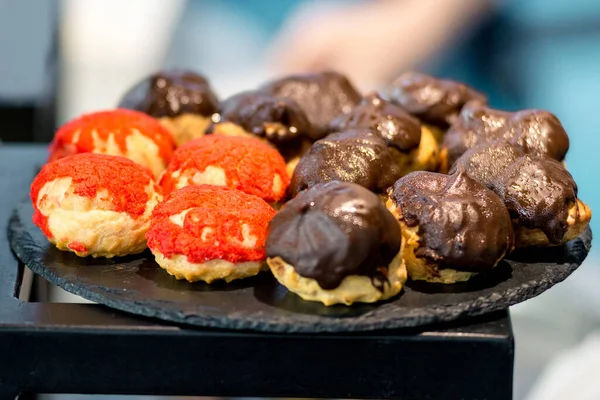 Delicious Fresh Chocolate Cakes Whole Frame — Stock Photo, Image