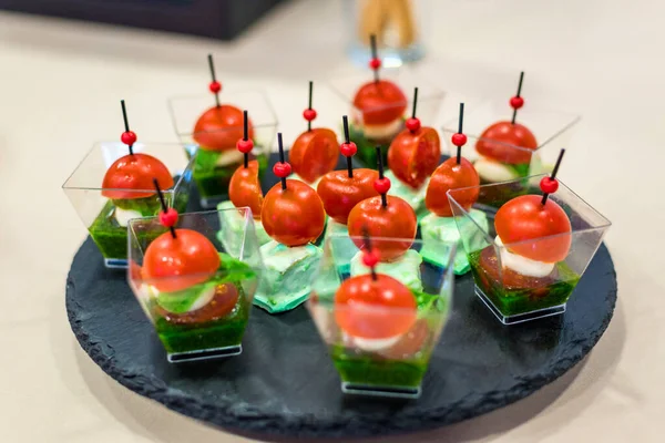 Muitos Canapés Vegetais Diferentes Para Todo Quadro — Fotografia de Stock