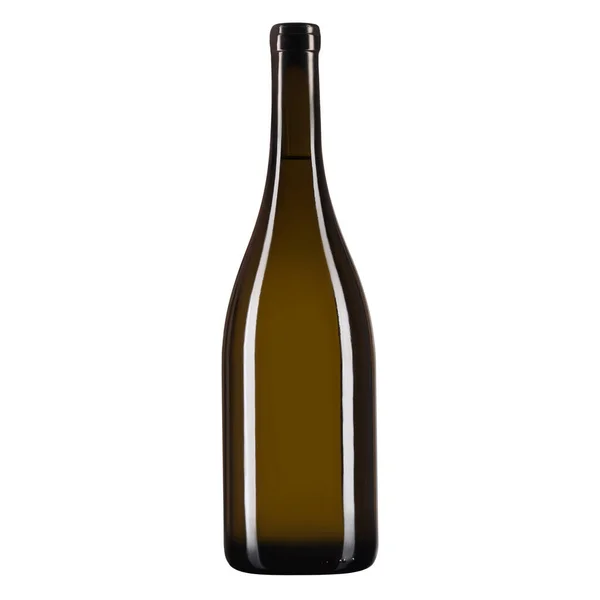白の隔離された背景にワインやシャンパンのための空のガラス瓶 — ストック写真