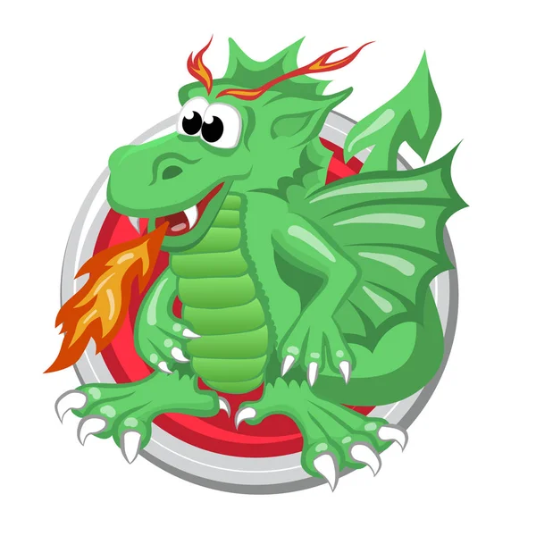 Dragon. Daire içinde izole şark Astroloji işareti