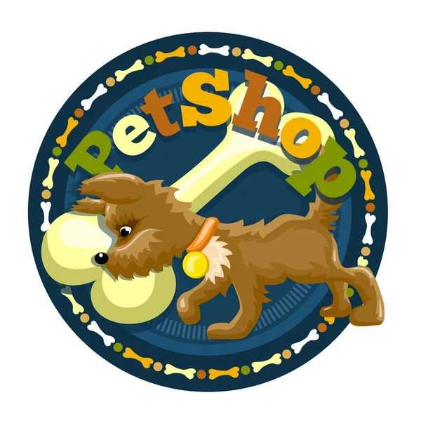 Küçük kahverengi köpek kemik logo ile