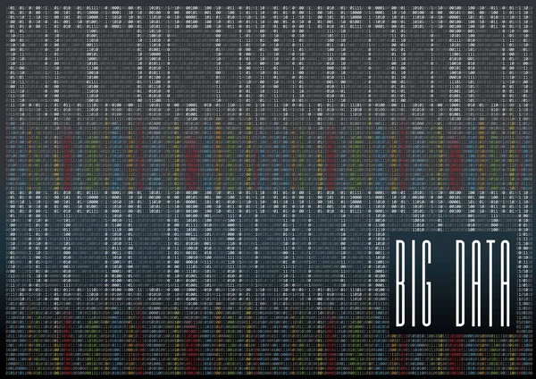 Écran avec beaucoup de code binaire — Image vectorielle