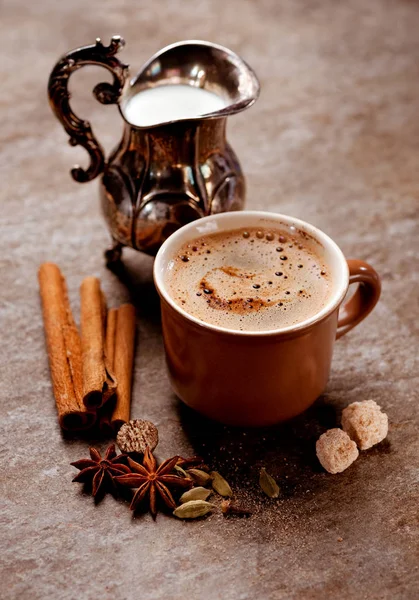 Coffee with spices and cream