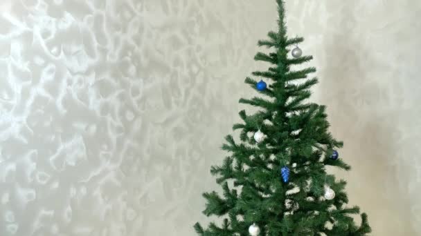 Albero Natale Decorazione Movimento Palle Natale Coni Giocattoli Fili Lame — Video Stock