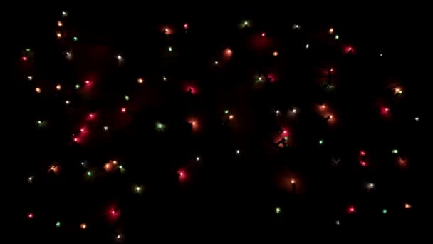 Christmas Garland Lights Slowly Goes Out Multi Colored Lights Stop — Stock Video