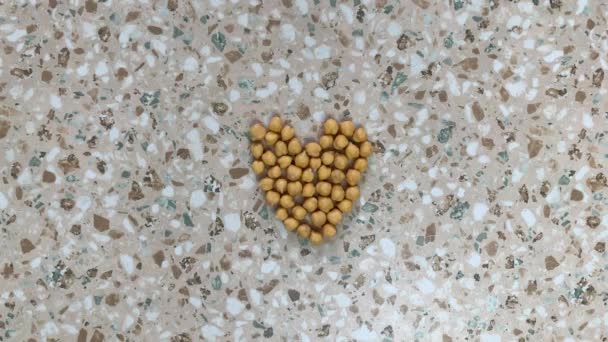 Chickpea Heart Grows Pulsates Healthy Eating Concept Stop Motion Top — Stock Video