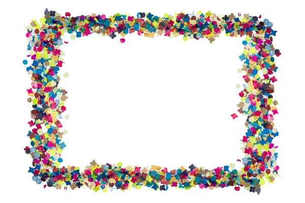 Dikdörtgen çerçeve içinde renkli konfeti — Stok fotoğraf